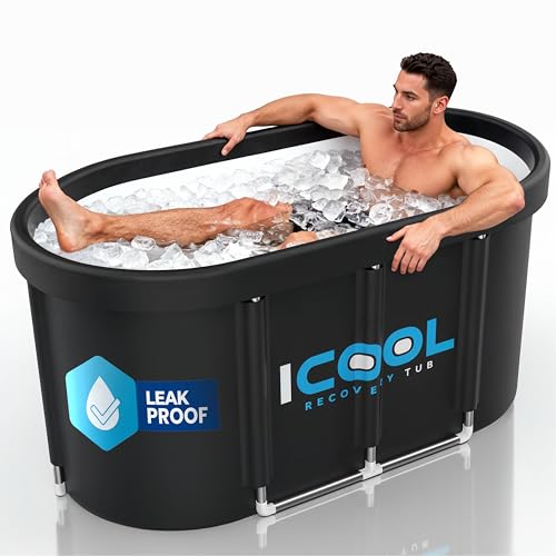Upgraded Cold Ice Bath Tub for Athletes Wellness, 130 Gal XL Large Collapsible & Inflatable Cold Plunge Tub | 5 Layers for Post Exercise Recovery, Portable Bathtub for Home, Gym, Everywhere