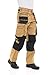 Morrab Men’s Cargo Durable Pants Work Trouser with Tool Pockets Tactical Construction Work Safety Pants Khaki W38 x L34