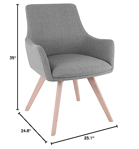 Lorell Gray Flannel Guest Wood Legs Chair, 35" X 25.1" X 24.8" #TOP3