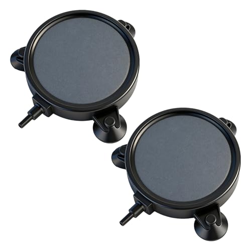 Zihvfzu 2PCS 4 Aquarium Air Stone Disc with 3 Suction Cups Bubble Diffuser for Fish Tanks Water Tanks & Hydroponic Systems