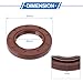 VekAuto Universal Oil Seal TC Double Lip W Steel Spring Seal Ring Rotary Shaft Seal 30x50x7mm High Pressure FKM Rubber Brown 2 Pcs