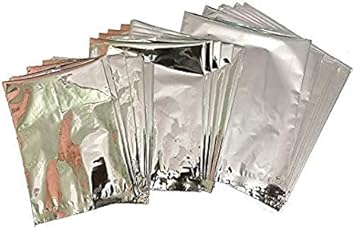 SAARA Aluminium Silver foil Pouches 5x7 Inches of Foil Bags (200 Pieces) Packet for Tea Coffee Food Packing (Pack of 2 X 100 Pieces)