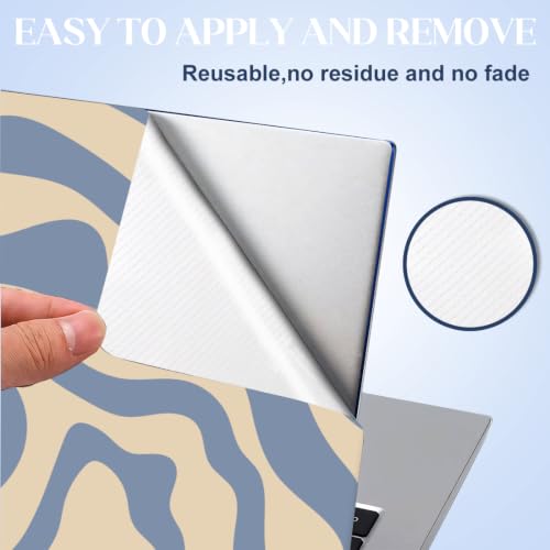 Calcomanías para portátil de 15 pulgadas SUPERDANT protector de PVC impermeable de ondas azules 5