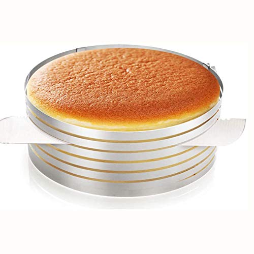 Yfainioo Coupe-Gâteau pour Trancher La Mousse, Trancheuse À Gâteau en Acier Inoxydable, Trancheuse Rétractable, Trancheuse À Gâteaux en Couches Réglable pour La Main, Trousse D'outils De Cuisson Cover