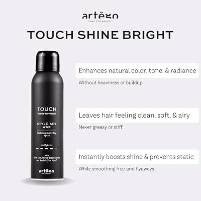 Artego TOUCH Shine Bright Shine Enhancing Spray (8.5 fl oz) Professional-Grade Ultra-Lightweight Finishing Spray
