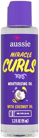 Aussie Miracle Curls Curl-Defining Oil Hair Treatment With Australian Jojoba Oil 3.2 Fl oz, 0.925 Fl oz