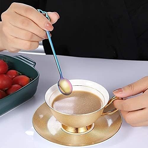 Spoon Set Tableware Spoon for Home Restaurant, Plating Stainless Steel Coffee Spoon Korean Ice Cream Scoop (2pcs Silver)