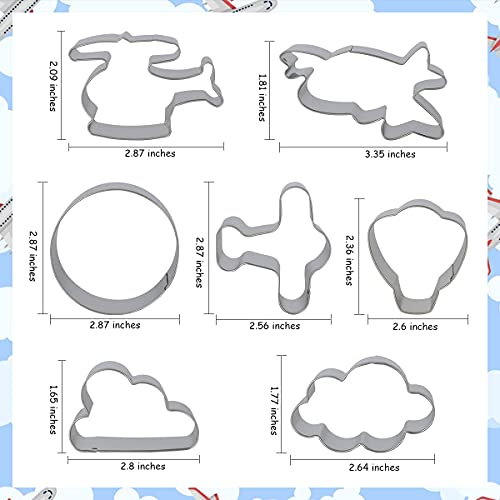 Plane Cookie Cutters Set - 7Pcs Airplane Travel And Flying Stainless Steel Cutter Mold For Kitchen Baking Airplane, Cloud Shape Anniversary Birthday Wedding Party Supplies #TOP4