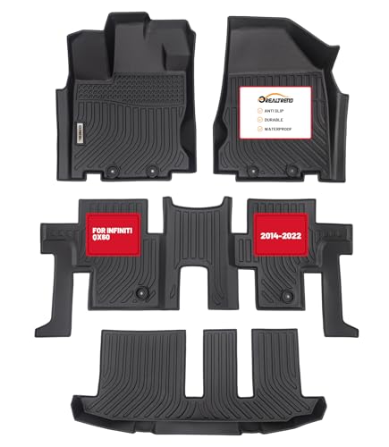 orealtrend Car Floor Mats Replacement for Infiniti QX60 2014-2020/2013 Infiniti JX35/ Nissan Pathfinder 2013-2020 All Weather Black Front Rear Carpet Custom Fit Durable Liners Interior Accessories