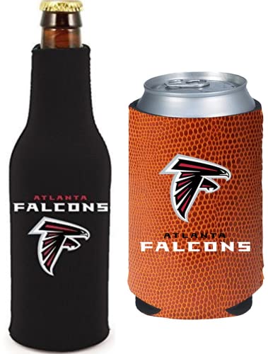 Football Can & Bottle Holder Insulator Beverage Huggie Cooler (Atlanta Black (Falcons))