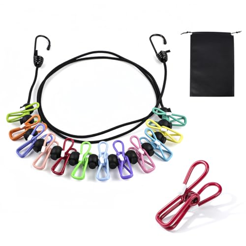 Retractable Portable Clothesline for Travel - 2025 New Windproof Travel Stretchy Retractable Elastic Laundry Clothes Line for Backyard, Vacation Hotel, Balcony Drying,Outdoor Camping Accessories