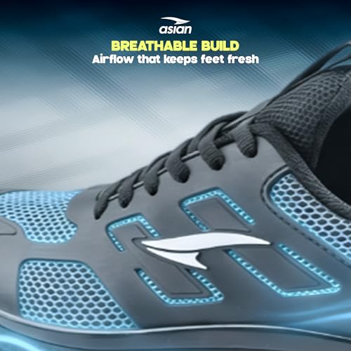 Image of ASIAN Men's Quantum-31 Max Running Shoes with Breathable Knit Upper | Sporty Sneakers with Arch Support, Memory Foam Tech & High-Grip Sole | Boys Lightweight Shoes for Running, Training