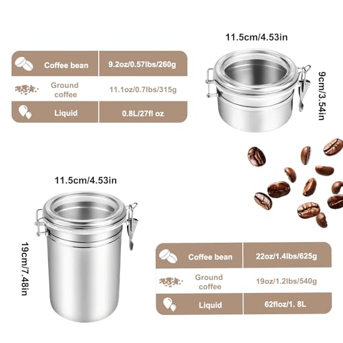 Walktosun Airtight Stainless Steel Storage Canister Set