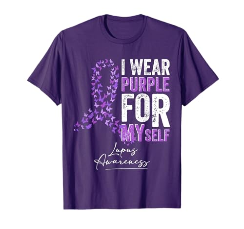 Cinta para el Día de la Concientización sobre el Lupus I Wear Purple For Myself Support Camiseta