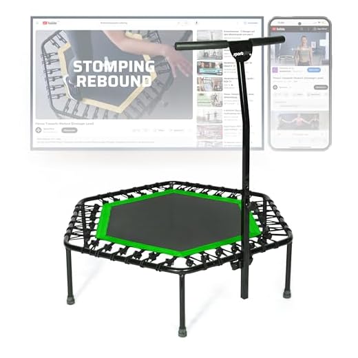 ALTERNATIVA | Trampolino Elastico Fitness – Trampoline Super Jump Training - Mini Trampolino Professionale con Maniglia - Sistema a Corda Elastica - Diametro 110 cm - Peso Massimo 130 kg – Verde