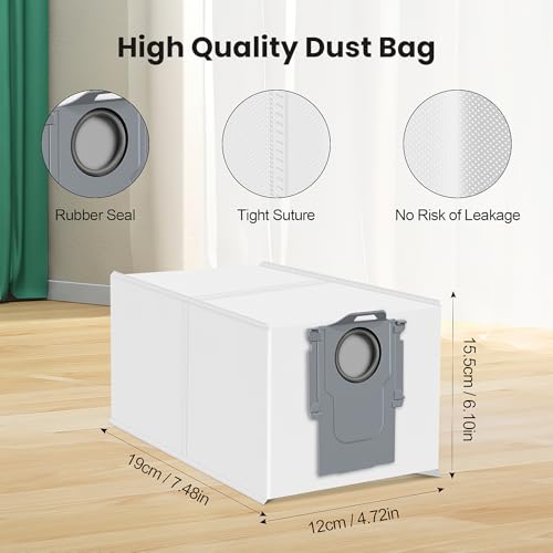 Image of 24 Pack Dust Bags for Roborock QV 35A /Saros 10R /Qrevo S Pro Robot Vacuum | 3L Large Capacity Replacement Dust Bag