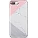 iPhone 7 Plus Case,iPhone 8 Plus Case, Grey Wood White Marble pink for Girls Women Slim Fit Glossy TPU Cute Clear Bumper Soft Rubber Silicone Thin Protective Phone Case Cover for iPhone 7 Plus 8 Plus