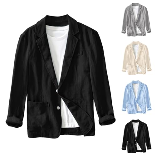 Mens Lightweight Blazer Jacket Plus Size Breathable Thin Coats Button Down Loose Fit Casual Summer Cardigans Shirts2