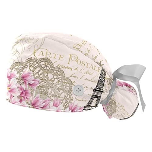 Chapeaux de travail pour hommes et femmes JDEZ calots motifs roses