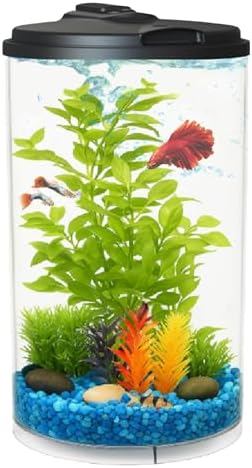 Koller Products 6-Gallon AquaView 360 Aquarium Kit with LED Lighting and Power Filter Clear