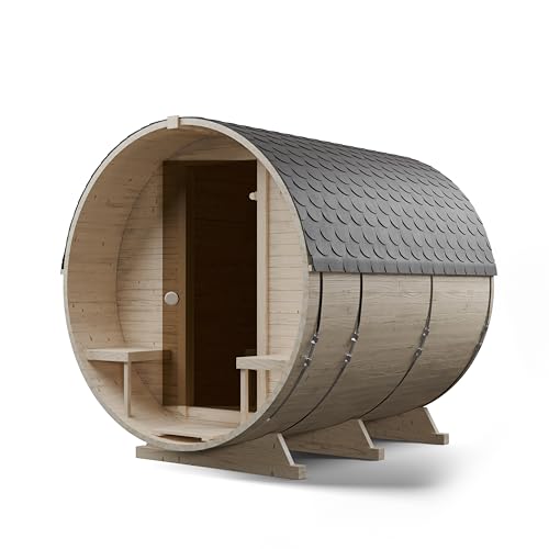 Fass-Sauna, Fasssauna, Außensauna, 220 x 240 x 240 cm, DIY SaunaWoods