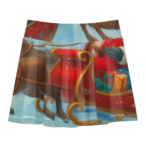 Girls' Shorts Athletic Skorts Santa Claus Sleigh Reindeer Kids Tennis Skirts Toddler Butterfly 3t2