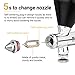 NEOECO SJ83 Airbrush, Self-Centring Plug-in Nozzle，0.2, 0.3 & 0.5mm Nozzle Sets and 1/3 oz Cup, Dual-Action Gravity Feed Airbrush with 1/3 oz,2/3 oz,4/3 oz Replacement Cups (Black)