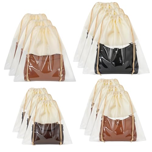 12 Pcs Dustproof Drawstring Bags Purse Dust Storage Bags for