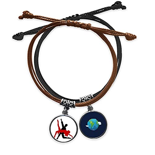 Pulsera cuerda mano cuero tierra Art Duet para baile social