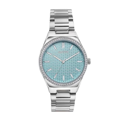Image of Sonata Jashn with Quartz Analog Lt. Blue Dial Silver Strap Women's Wedding Watch - 87120SM01