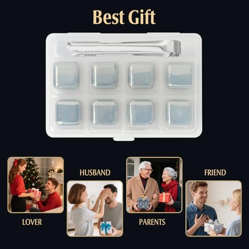 Cubos de hielo de acero inox KUILONGT 8 unidades miniatura 4