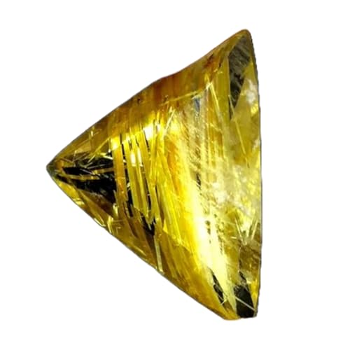 Pierre rutile doré triangle taillée sans défaut pour sertissage facile DIY