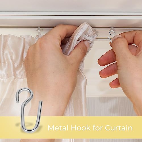 Image of FAPBADRI Metal Hook for Curtain Channel /Track, Material - Stainless Steel (SS), Color - Silver, 100 Pieces