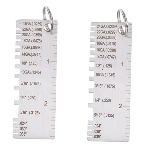 Alipis 2PCS Calibrador de Inspección de Acero Inoxidable Medidor Portátil de Espesor de Metal Ajustable para Medición de Precisión miniatura 1