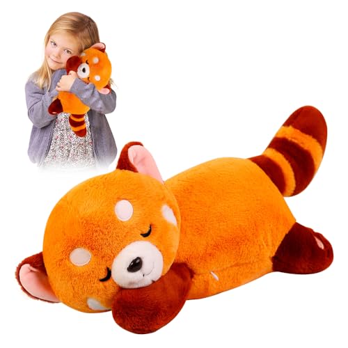 DAJASD Peluche Panda Roux 35 Cm, Kawaii Rouge, Plushie Toy Coussin pour Enfants - Animal en Peluche
