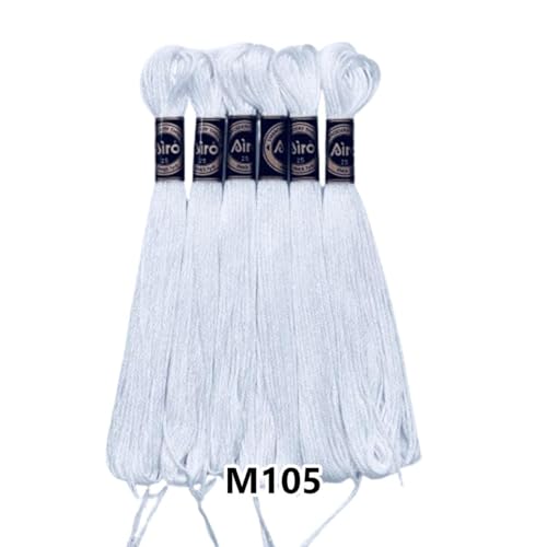 Airo Muline Etamin Koton Nakış İpi İpliği 6 Adetli Set M105 Beyaz Blanc