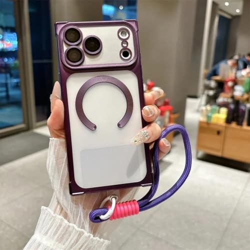 Coque antichoc iPhone 16 silicone transparent mat avec airbag violet