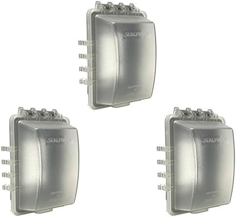 Sealproof 1-Gang Weatherproof in Use Outlet Cover | Horizontal/Vertical Outdoor Plug and Receptacle Protector, Lockable, UL Extra Duty Compliant, 18 Configurations, 3-Pack
