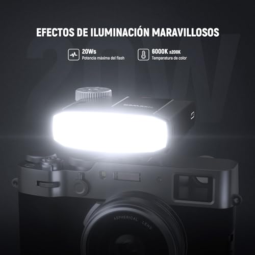 image for NEEWER Mini Camera Flash Light, 20Ws GN15 1200mAh/640 Full Power Flash
