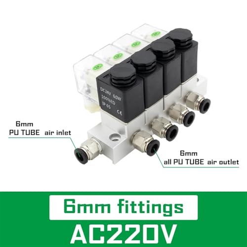 Électrovanne normalement fermée 2V025-06 AC220V raccordement 6mm - 3