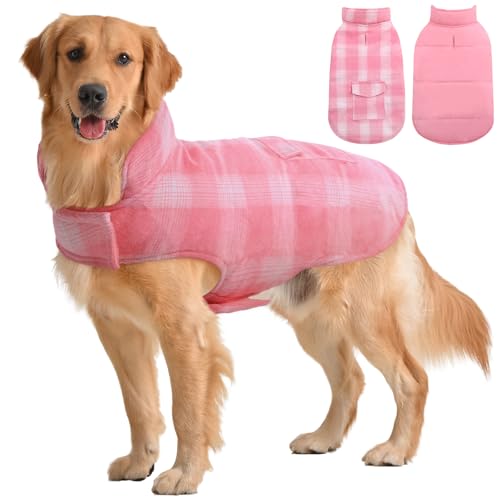 Kuoser Dog Winter Coat, Reversible Dog Jacket, Warm Dog Coat British Style Puppy Cold Weather Coat cover