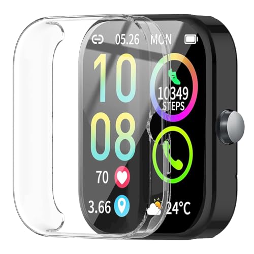 [2-Pack] Screen Protector Compatible with zakotu Y66, Coucur Y66, Jugeman Y66, Motast Y66 Case, Soft TPU Plated Case All-Around Protective Screen Full Cover Bumper Compatible for Y66 Smart Watch
