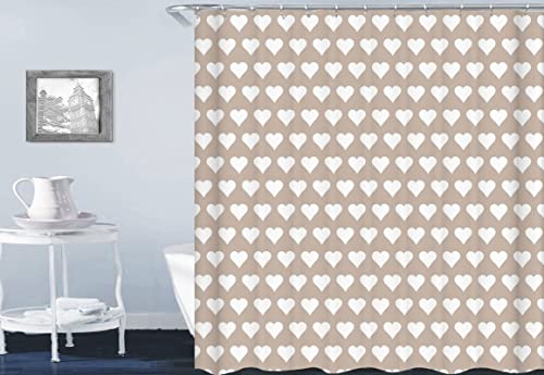 Rideau de douche 180x200cm KnSam en polyester blanc et café