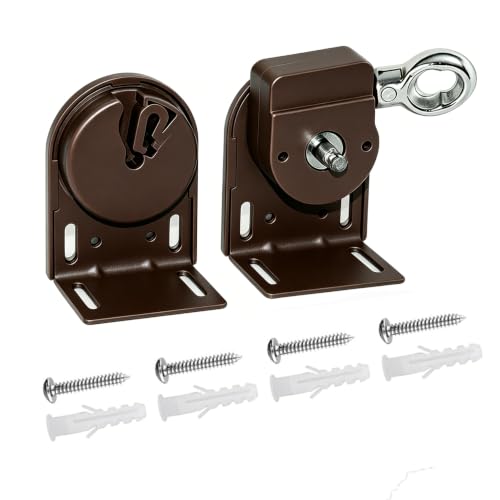 Lihopefe Sunshade Replacement Bracket Compatible with Coolaroo External Roller Blind Upgraded to Metal Ring More Durable and Long-Lasting(Metal Brown)
