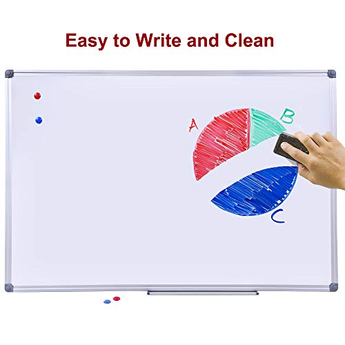 Dexboard 48 X 36-In Magnetic Dry Erase Board With Pen Tray| Aluminum Frame Portable Wall Large Whiteboard Message Presentation Board For Office & Classroom #TOP1
