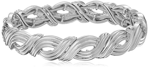 Napier "In Chains Silver" Silver-Tone Knot Stretch Bracelet