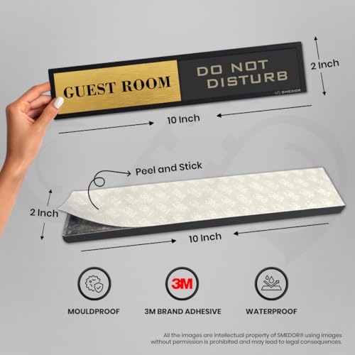 Image of SMEDOR inchDO NOT DISTURB inch Professional sliding sign board �- on-door signboard- Customisable name plate display with in /out status - information letter board - custom sliding signs - Acrylic material