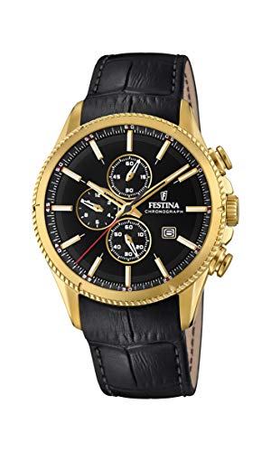 Preisvergleich Produktbild Festina Herren Chronograph Quarz Uhr mit Leder Armband F20419 / 3