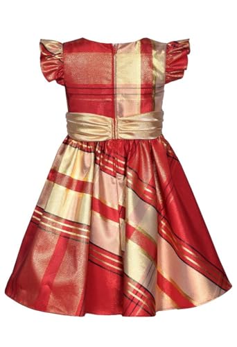 Bonnie Jean Girls 2T-16 Metallic Plaid Taffeta Christmas Bow Dress3
