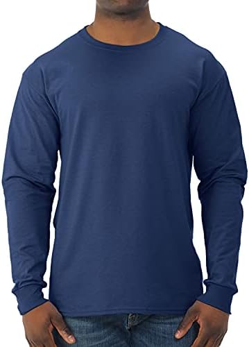 Jerzees mens Dri-power Long Sleeve T-shirt T Shirt, Navy, Large US